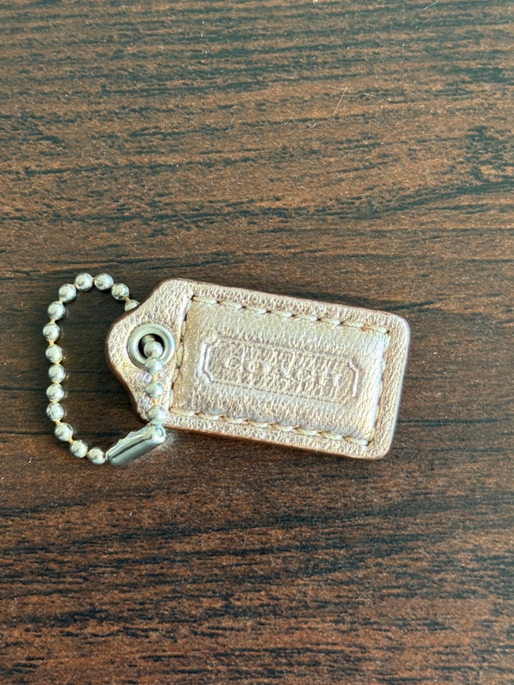 Coach leather pink/gold leather hangtag